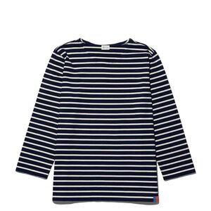 KULE Navy and White Striped Long Sleeve Tee